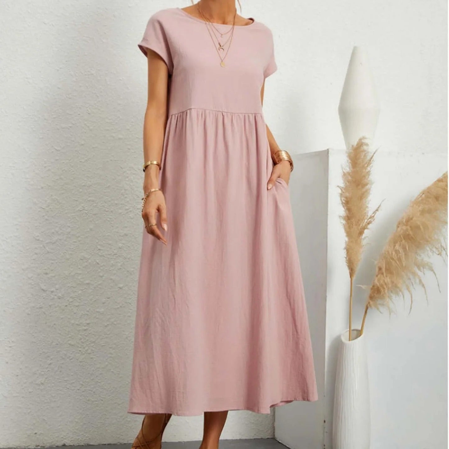 LM | Midi dress with side pocket