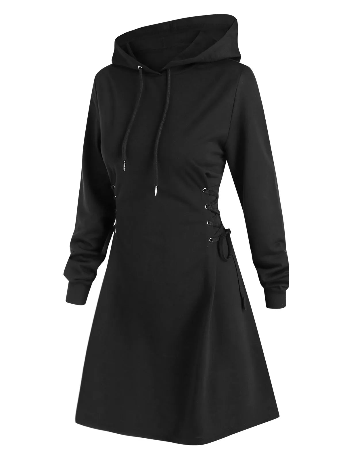 LD | Casual-chique midi-jurk met capuchon