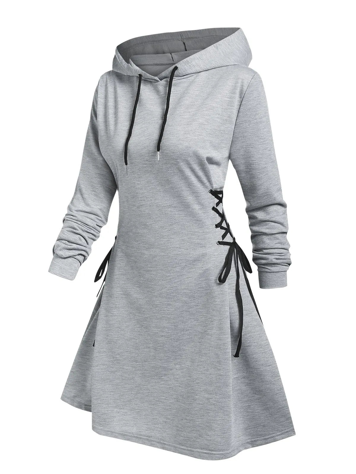 LD | Casual-chique midi-jurk met capuchon
