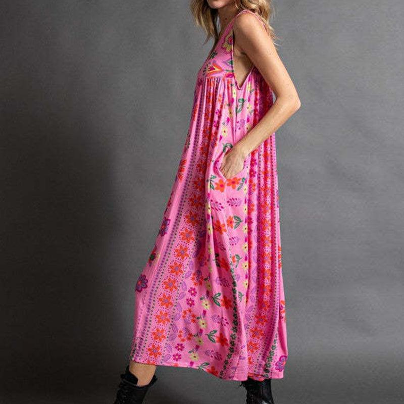 LM | Vintage printed sleeveless jumpsuit