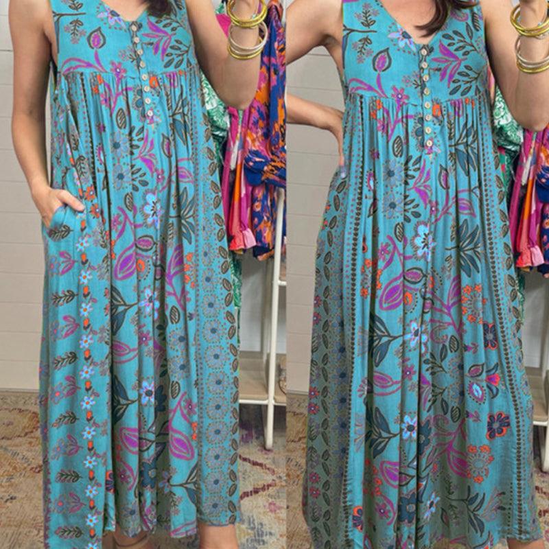 LM | Vintage printed sleeveless jumpsuit