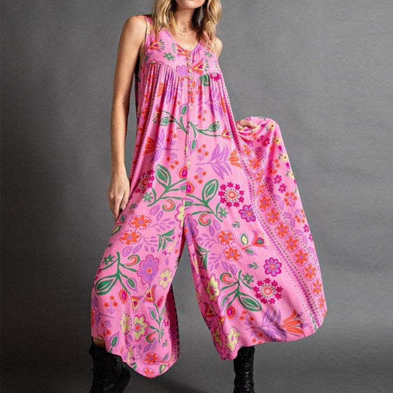 LM | Vintage printed sleeveless jumpsuit