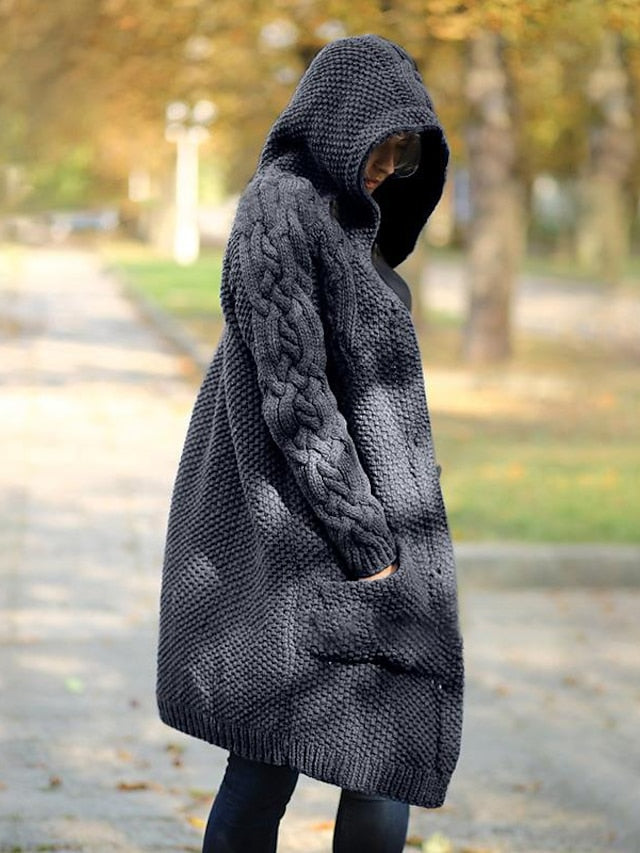 TS | Cardigan with hood in chunky knit