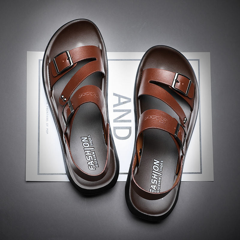 LD | Mens Leren Flats sandalen