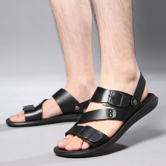 LD | Mens Leren Flats sandalen