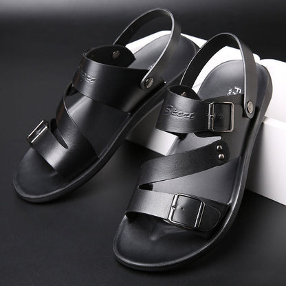 LD | Mens Leren Flats sandalen