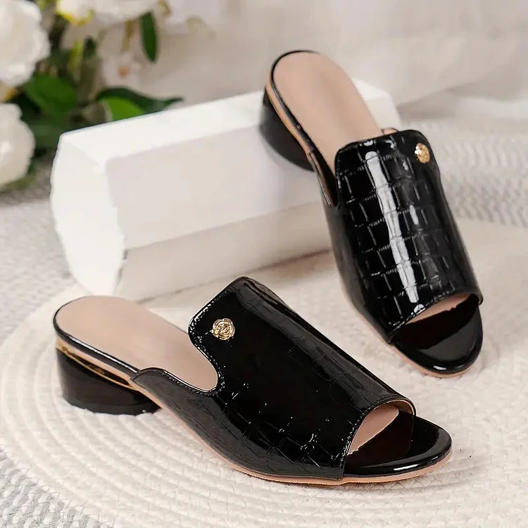 LD | Vrouwen Zomer Slip-On Denim Hak Sandalen