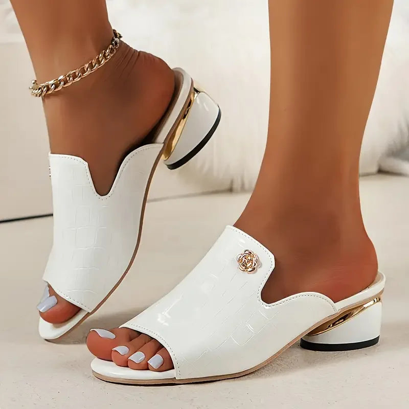 LD | Vrouwen Zomer Slip-On Denim Hak Sandalen