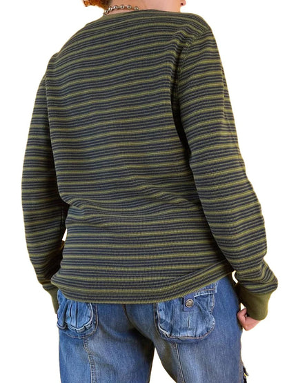LD | MW - Gestreept shirt met lange mouwen en ronde hals