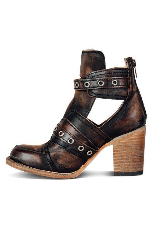 TS | Rustic ankle boot with block heels