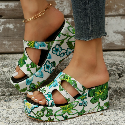 LD | zomer sandalen met bloemenprint voor vrouwen
