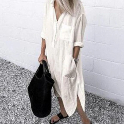 LM | Half-length blouse dress and linen