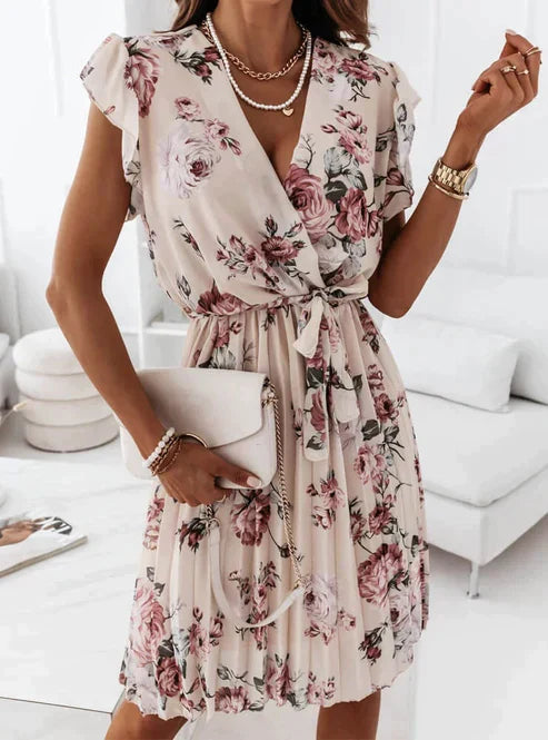 LM | Clarissa mini dress with flounce sleeves and floral print