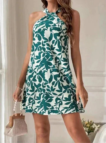 LM | Sleeveless mini dress with print