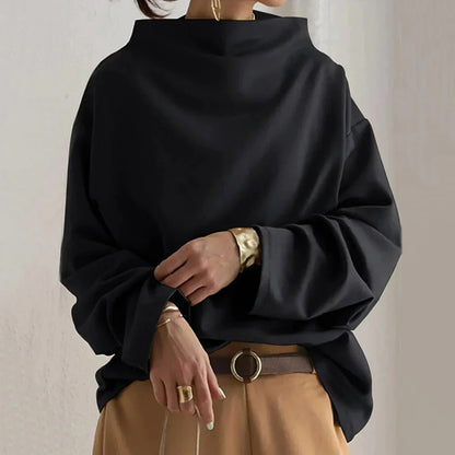 TS | Black jumper with oversized round neckline