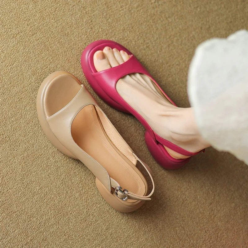 LM | Ladies Chucky Heels Sandals Modern