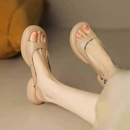 LM | Ladies Chucky Heels Sandals Modern
