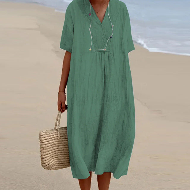 TS | Midi dress with V-neck