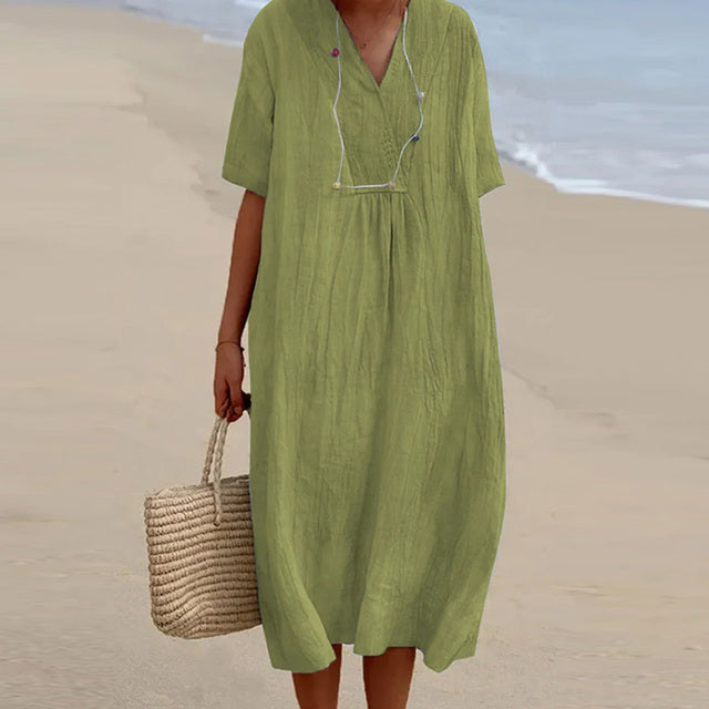 TS | Midi dress with V-neck