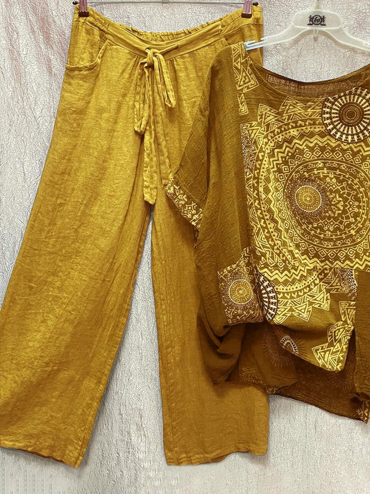TS | Two-piece set with loose bohemian print