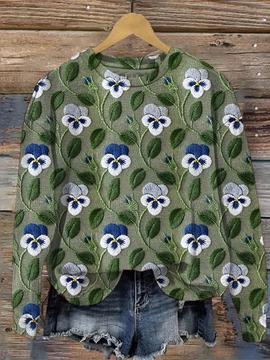 LD | Sweatshirt met grafische bloemenprint