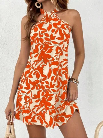 LM | Sleeveless mini dress with print