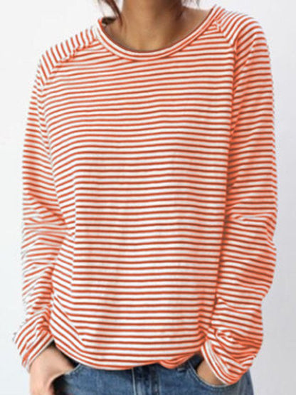 TS | Casual striped long sleeve sweater