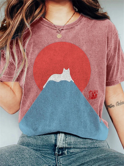 TS | Graphic Cat Mountain T-Shirt