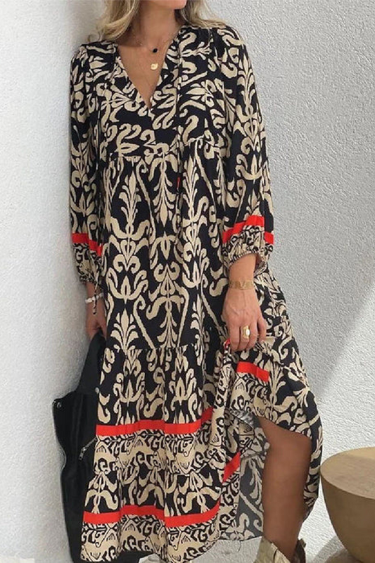 LD | Elegante bohemien maxi-jurk met print