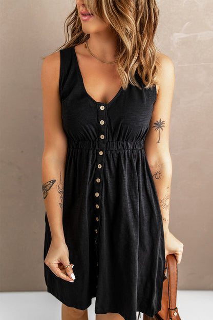 TS | sleeveless mini dress with button placket