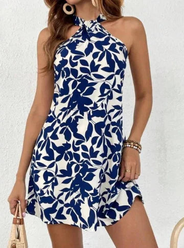 LM | Sleeveless mini dress with print