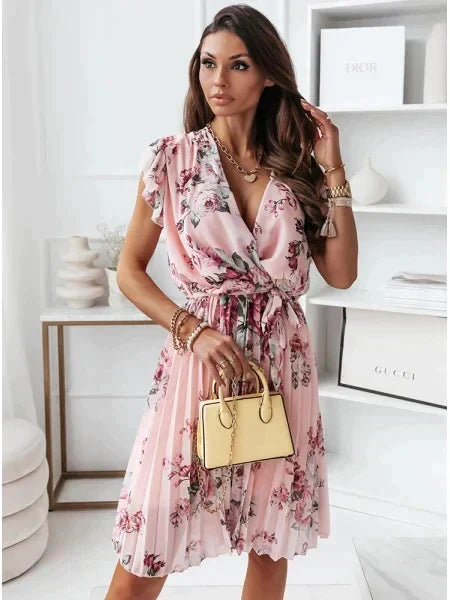 LM | Clarissa mini dress with flounce sleeves and floral print