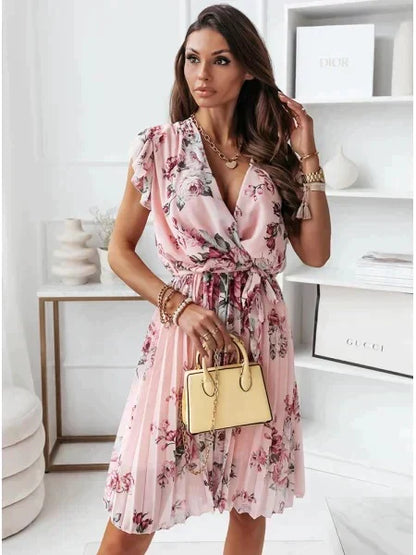 LM | Clarissa mini dress with flounce sleeves and floral print