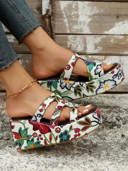 LD | zomer sandalen met bloemenprint voor vrouwen