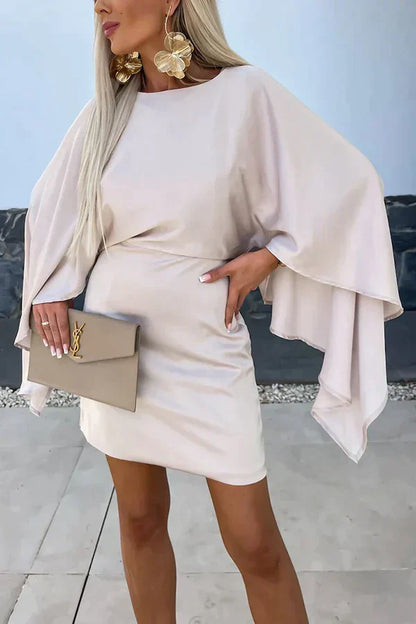 LM | Sahara -Beautiful satin mini dress with butterfly sleeves