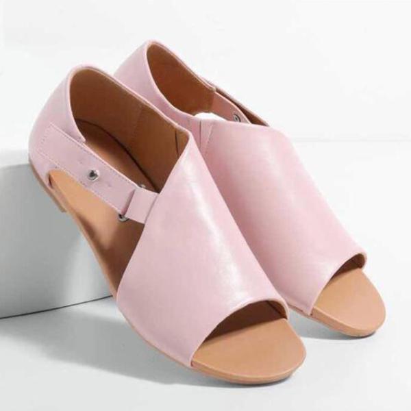 LD | Dames Peep Toe Gesp Flats Sandalen