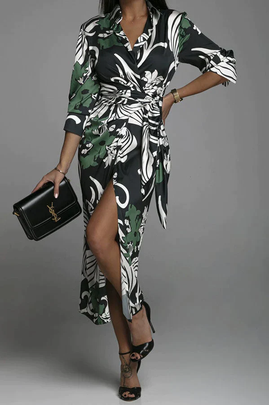 LM | Midi dress with printed shirt
