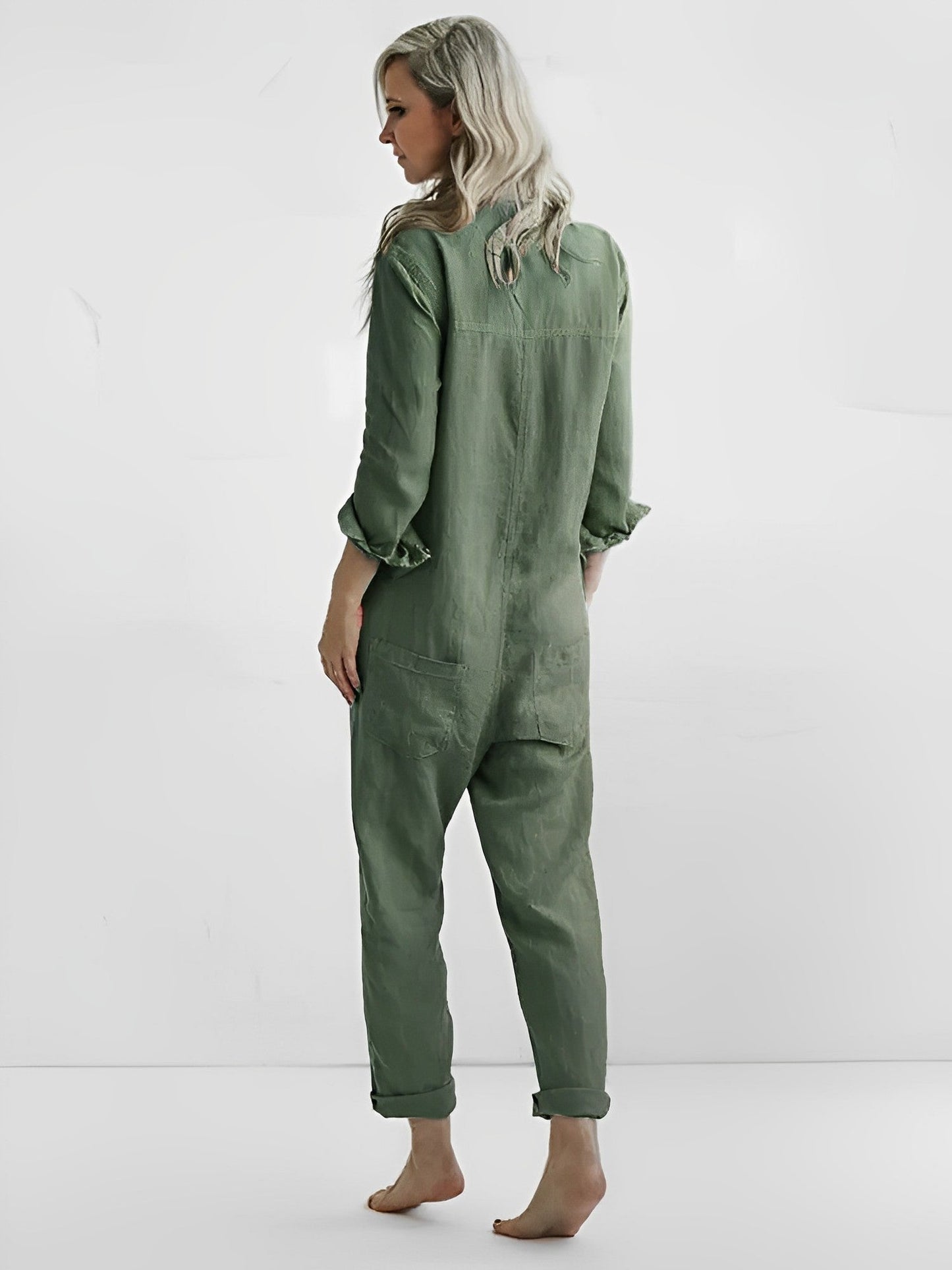 TS | Long-sleeved jumpsuit with buttons and pockets