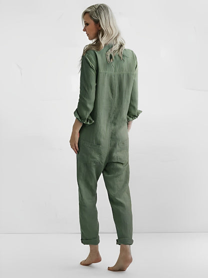 TS | Long-sleeved jumpsuit with buttons and pockets