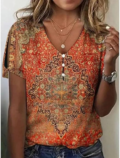 TS | Top with V-neck and sleeves