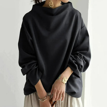 TS | Black jumper with oversized round neckline