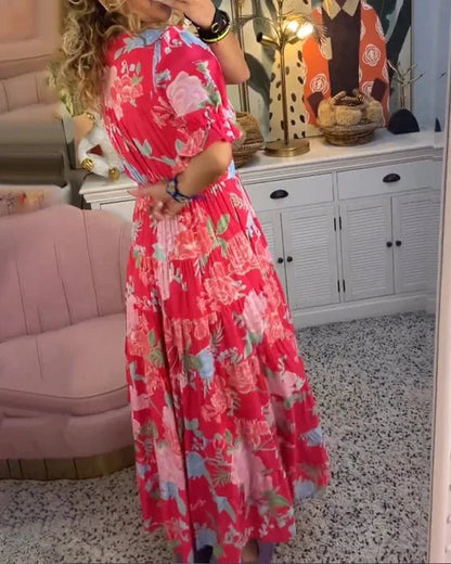 TS | V-neck dress with floral print