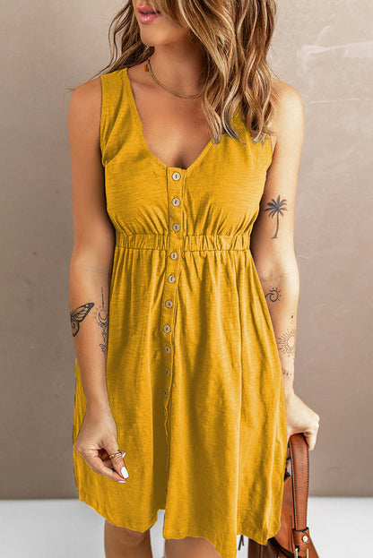 TS | sleeveless mini dress with button placket