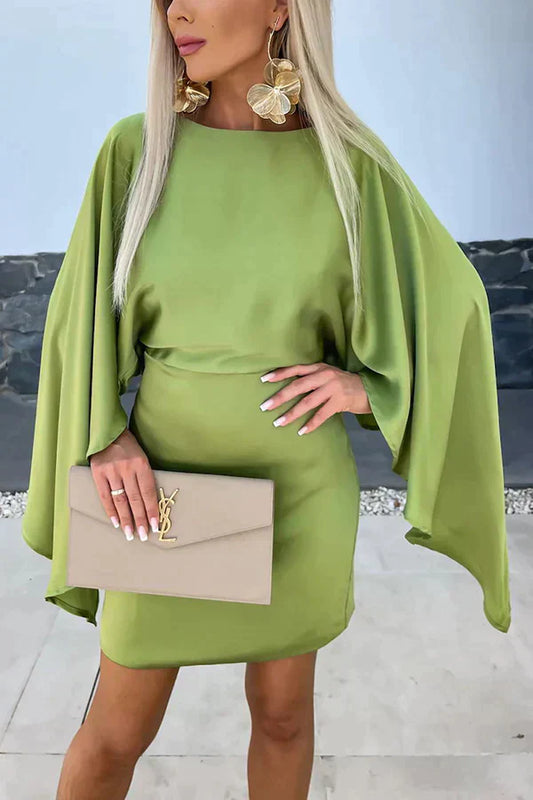 LM | Sahara -Beautiful satin mini dress with butterfly sleeves