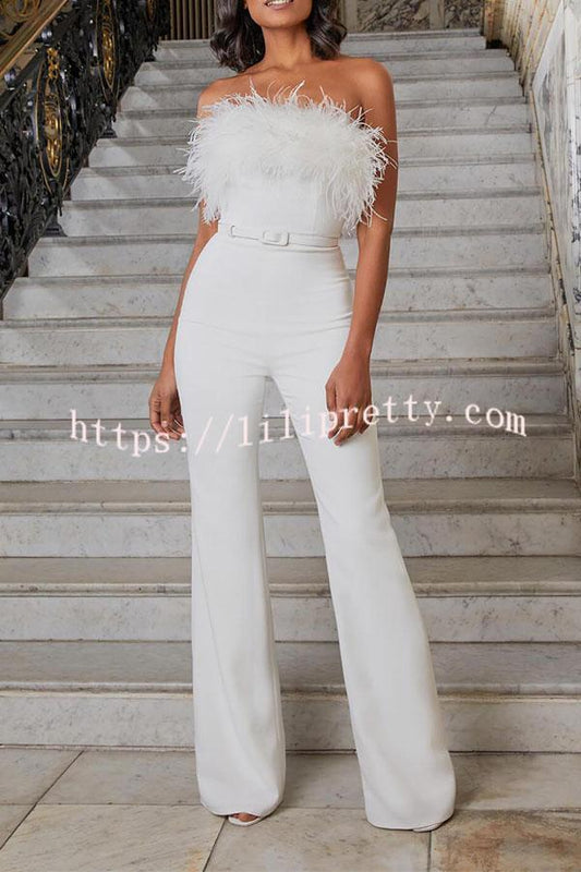 LM | Feather Tube Top Jumpsuit