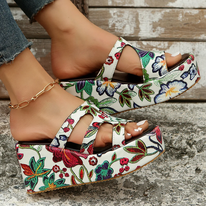 LD | zomer sandalen met bloemenprint voor vrouwen
