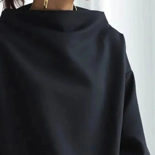 TS | Black jumper with oversized round neckline