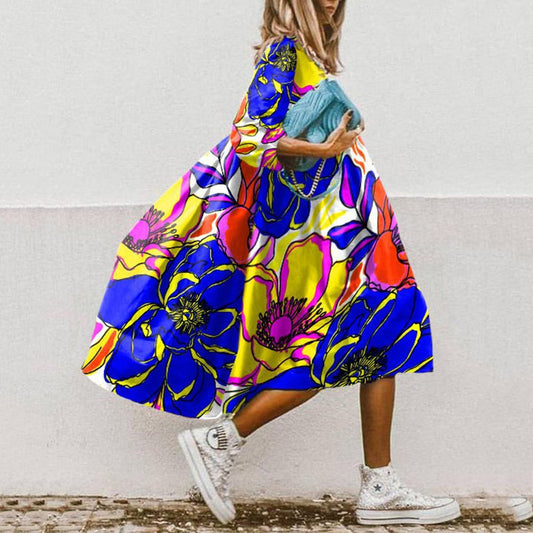 TS | Printed A-line midi dress
