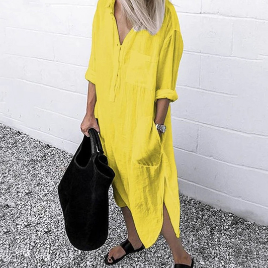 LM | Half-length blouse dress and linen