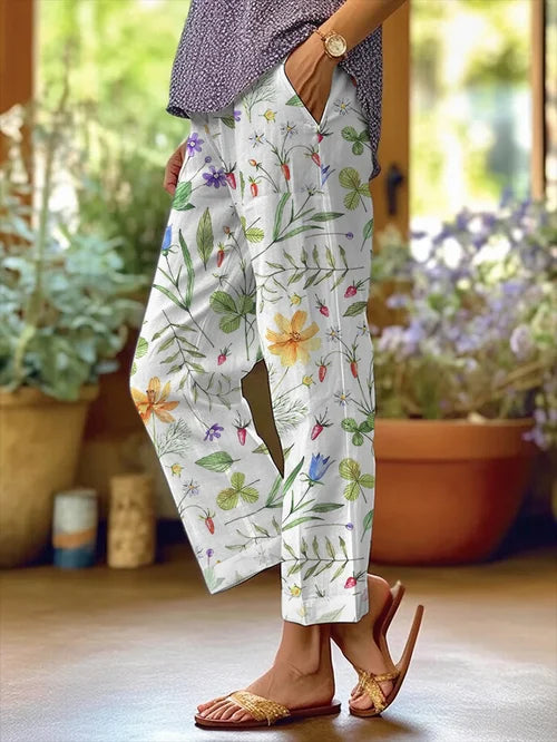 TS | Women's Floral Design Loose Bag Patchwork Casual Pants